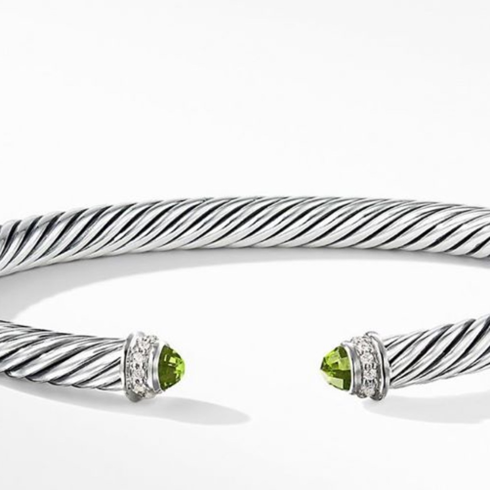 David Yurman Cable Classic Bracelet with Peridot